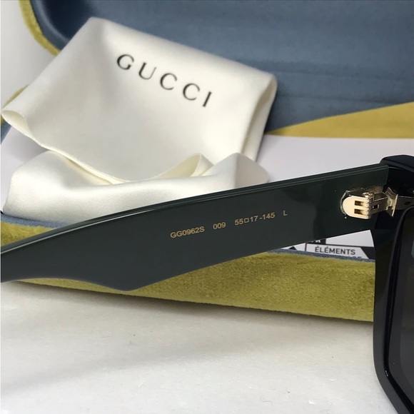 New - 💯Authentic Gucci Solid Grey Rectangular Unisex Sunglasses GG0962S 0… - Picture 13 of 14
